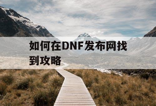 如何在DNF发布网找到攻略