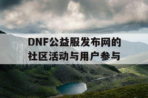 DNF公益服发布网的社区活动与用户参与