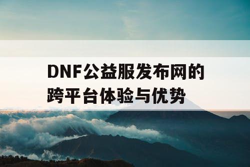 DNF公益服发布网的跨平台体验与优势