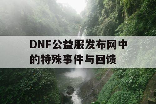 DNF公益服发布网中的特殊事件与回馈