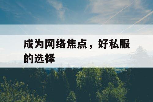 成为网络焦点，好私服的选择