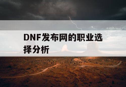 DNF发布网的职业选择分析