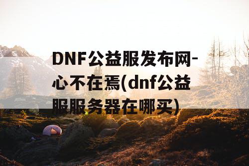 DNF公益服发布网-心不在焉(dnf公益服服务器在哪买)