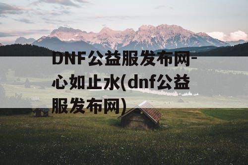 DNF公益服发布网-心如止水(dnf公益服发布网)