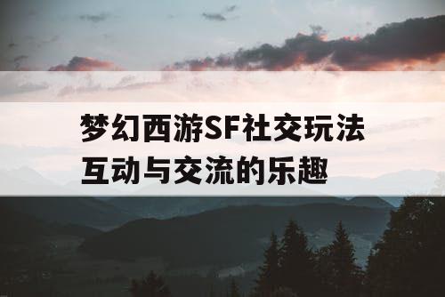 梦幻西游SF社交玩法互动与交流的乐趣