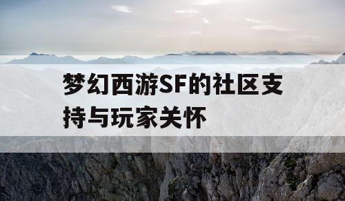 梦幻西游SF的社区支持与玩家关怀