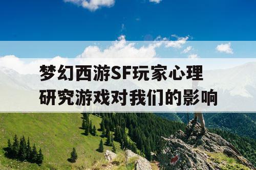 梦幻西游SF玩家心理研究游戏对我们的影响