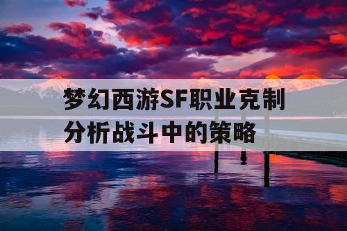 梦幻西游SF职业克制分析战斗中的策略