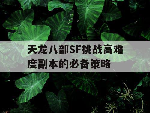 天龙八部SF挑战高难度副本的必备策略