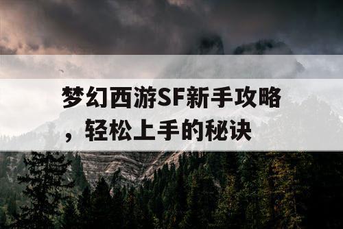 梦幻西游SF新手攻略，轻松上手的秘诀