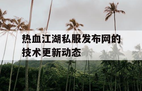 热血江湖私服发布网的技术更新动态 热血江湖私服发布网的技术更新动态