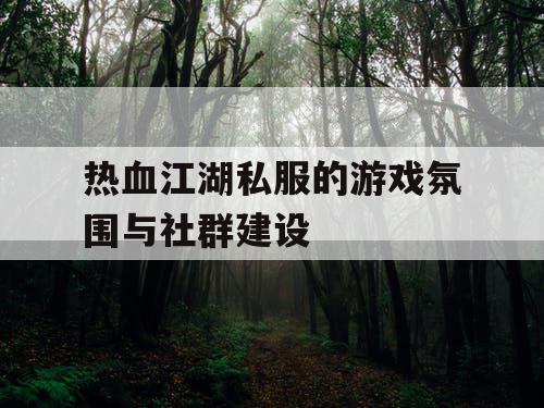 热血江湖私服的游戏氛围与社群建设