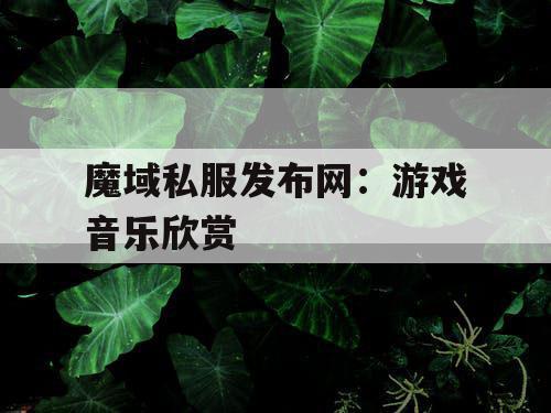 魔域私服发布网：游戏音乐欣赏