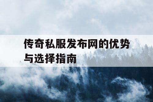 传奇私服发布网的优势与选择指南