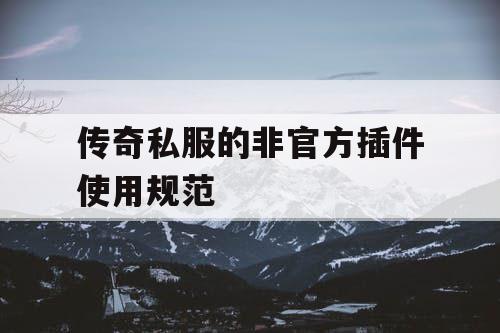传奇私服的非官方插件使用规范