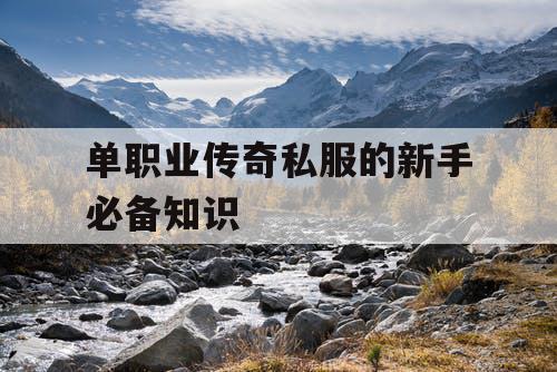 单职业传奇私服的新手必备知识 单职业传奇私服的新手必备知识