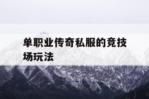 单职业传奇私服的竞技场玩法 单职业传奇私服的竞技场玩法