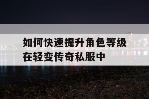 如何快速提升角色等级在轻变传奇私服中