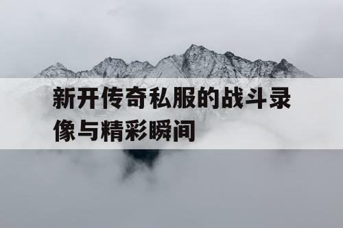新开传奇私服的战斗录像与精彩瞬间