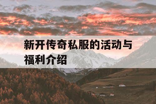 新开传奇私服的活动与福利介绍