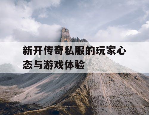 新开传奇私服的玩家心态与游戏体验 新开传奇私服的玩家心态与游戏体验