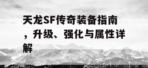 天龙SF传奇装备指南，升级、强化与属性详解