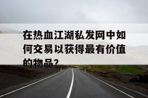 在热血江湖私发网中如何交易以获得最有价值的物品？