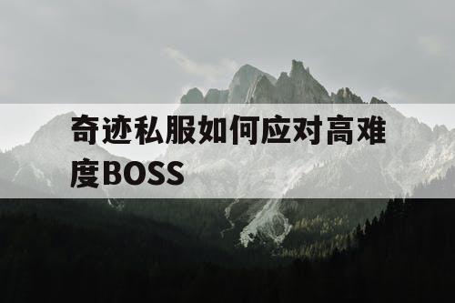 奇迹私服如何应对高难度BOSS