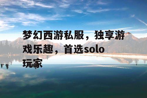 梦幻西游私服，独享游戏乐趣，首选solo玩家