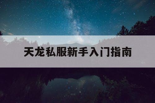 天龙私服新手入门指南 天龙私服新手入门指南