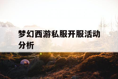 梦幻西游私服开服活动分析
