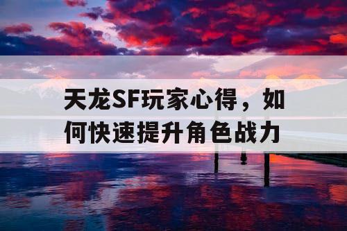 天龙SF玩家心得，如何快速提升角色战力