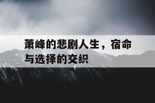 萧峰的悲剧人生，宿命与选择的交织