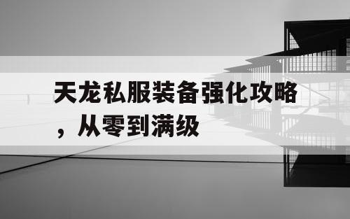 天龙私服装备强化攻略，从零到满级