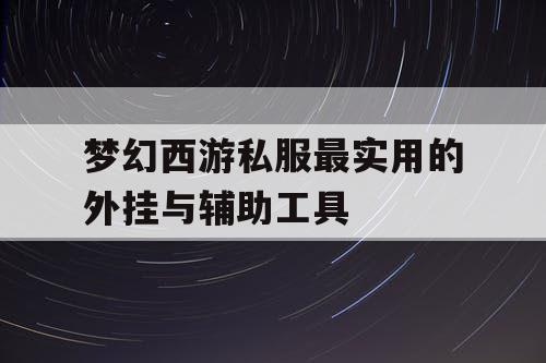 梦幻西游私服最实用的外挂与辅助工具