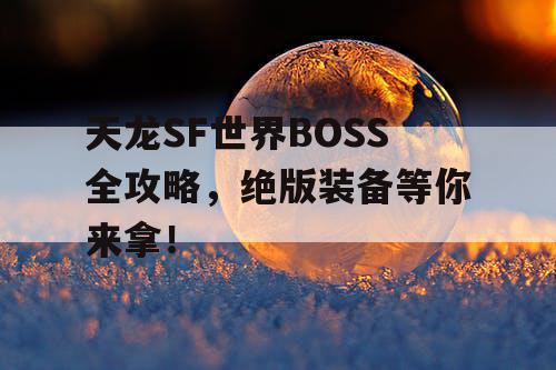 天龙SF世界BOSS全攻略,绝版装备等你来拿! 天龙SF世界BOSS全攻略,绝版装备等你来拿!