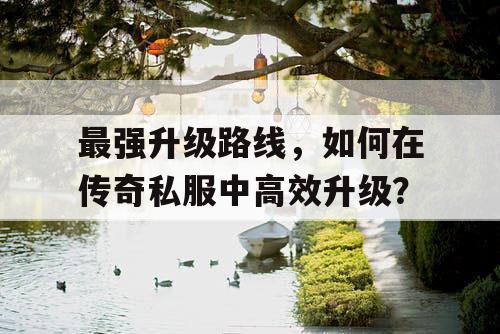 最强升级路线，如何在传奇私服中高效升级？