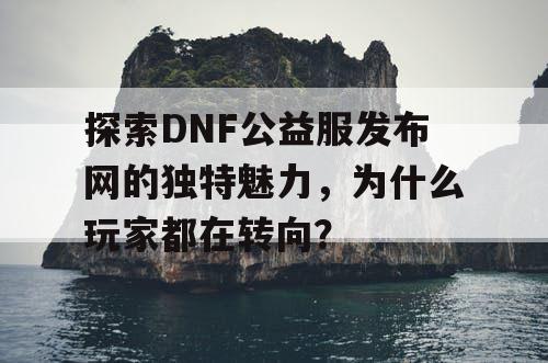 探索DNF公益服发布网的独特魅力，为什么玩家都在转向？