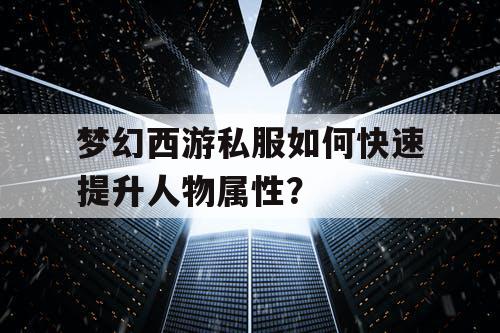梦幻西游私服如何快速提升人物属性？