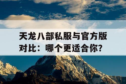 天龙八部私服与官方版对比：哪个更适合你？