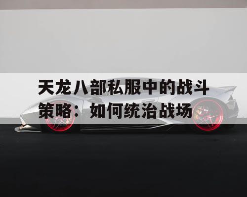 天龙八部私服中的战斗策略：如何统治战场