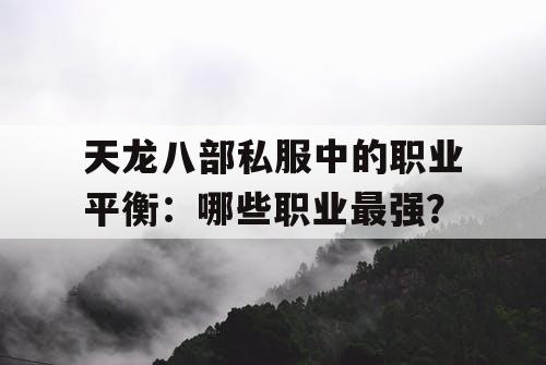 天龙八部私服中的职业平衡：哪些职业最强？