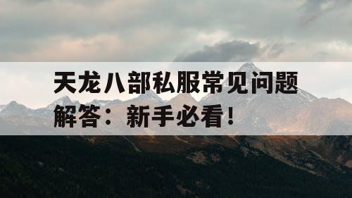天龙八部私服常见问题解答:新手必看! 天龙八部私服常见问题解答:新手必看!