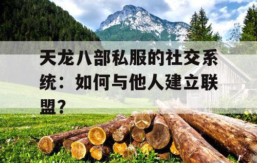 天龙八部私服的社交系统：如何与他人建立联盟？