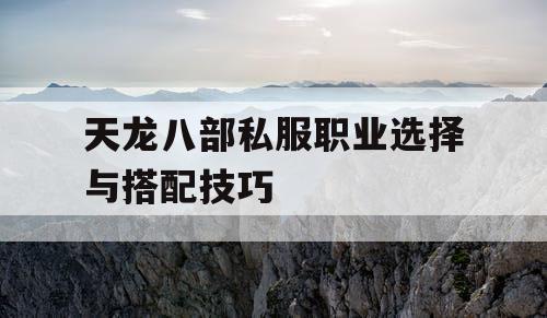 天龙八部私服职业选择与搭配技巧