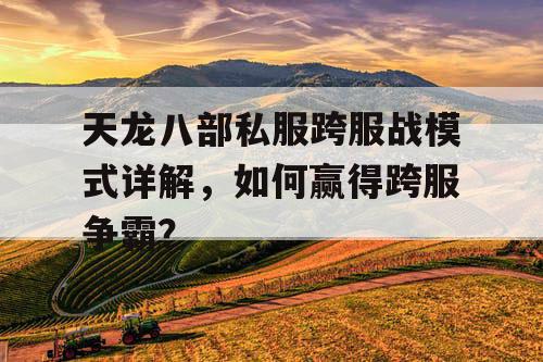 天龙八部私服跨服战模式详解,如何赢得跨服争霸? 天龙八部私服跨服战模式详解,如何赢得跨服争霸?