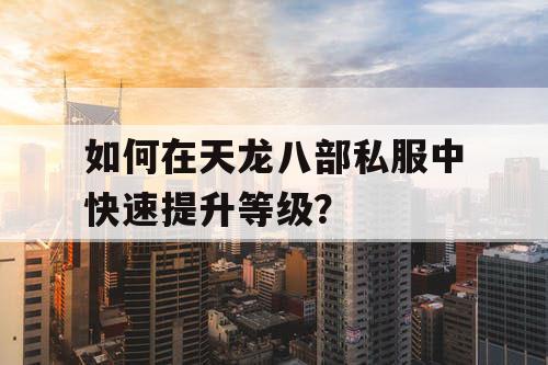 如何在天龙八部私服中快速提升等级? 如何在天龙八部私服中快速提升等级?