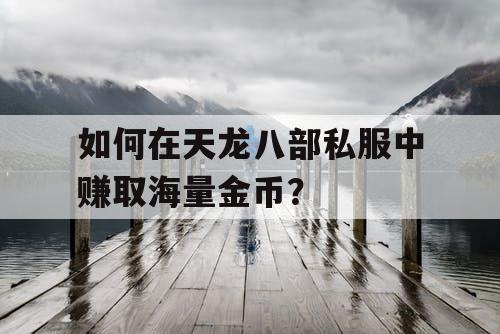 如何在天龙八部私服中赚取海量金币? 如何在天龙八部私服中赚取海量金币?
