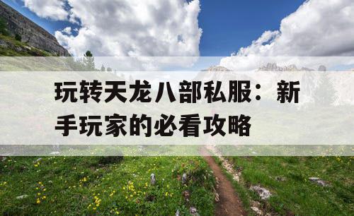 玩转天龙八部私服：新手玩家的必看攻略