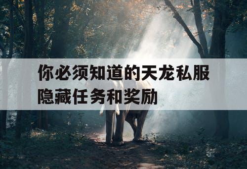 你必须知道的天龙私服隐藏任务和奖励
